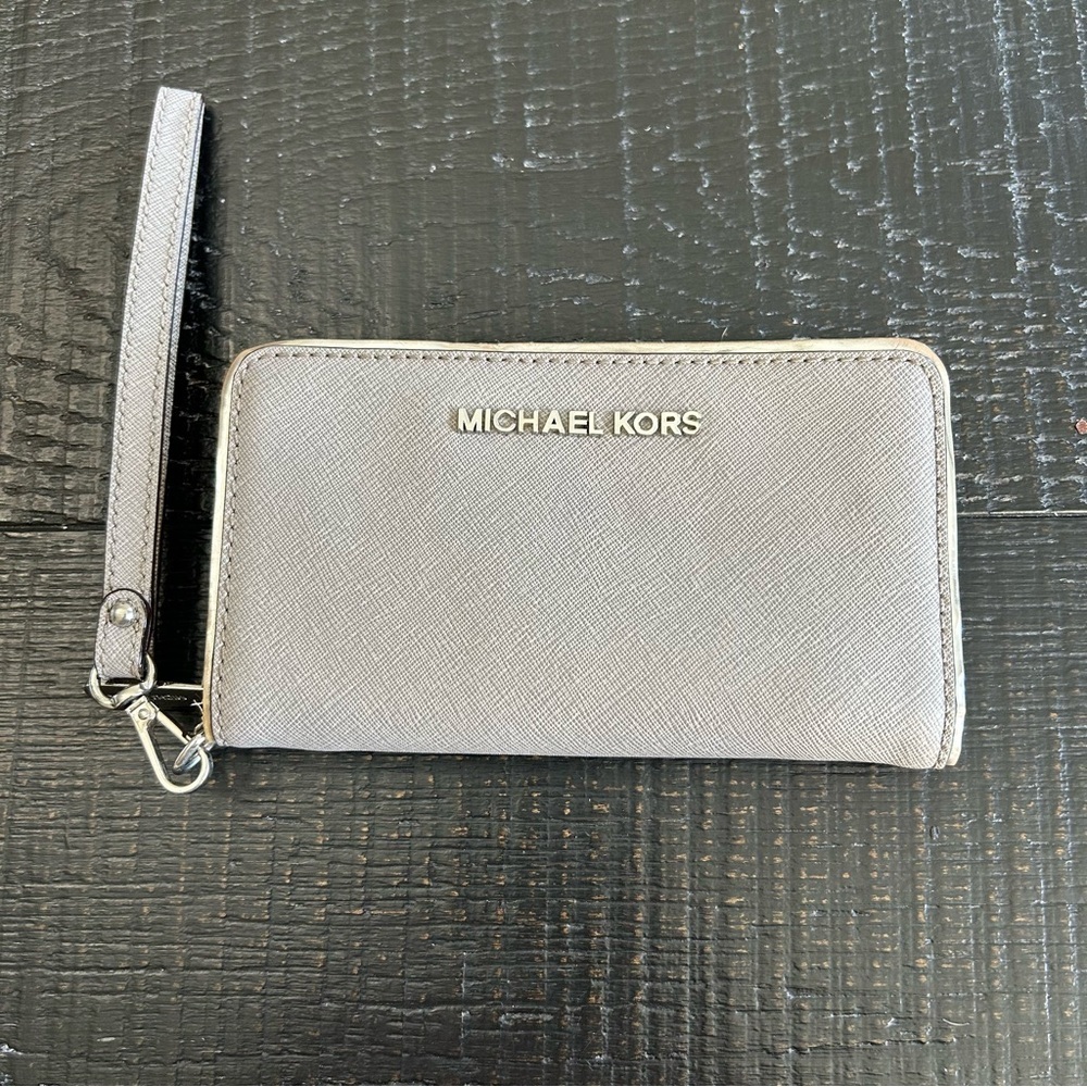 Michael Kors Silver Wristlet